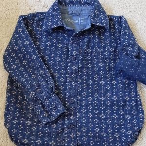 Blue print button up shirt by Baby Gap